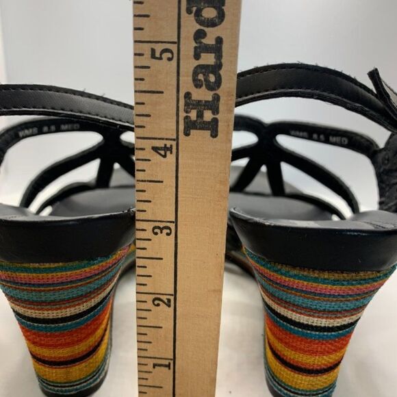 Unlisted Multi Color Stripe Sandal Wedge - Picture 6 of 8